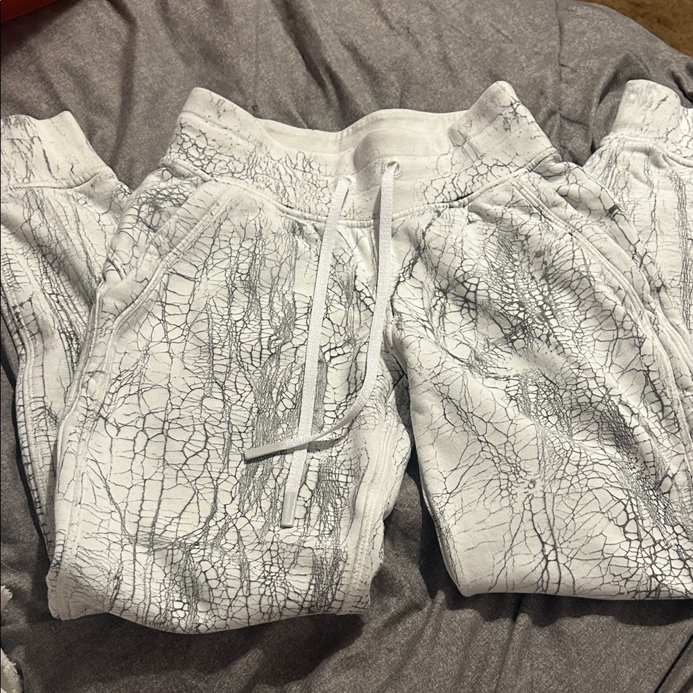 lululemon athletica White and Gray Track Pants